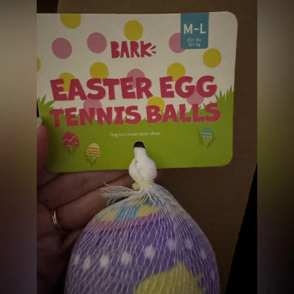 Bark Box super chewer M-L Easter egg dog balls NEW